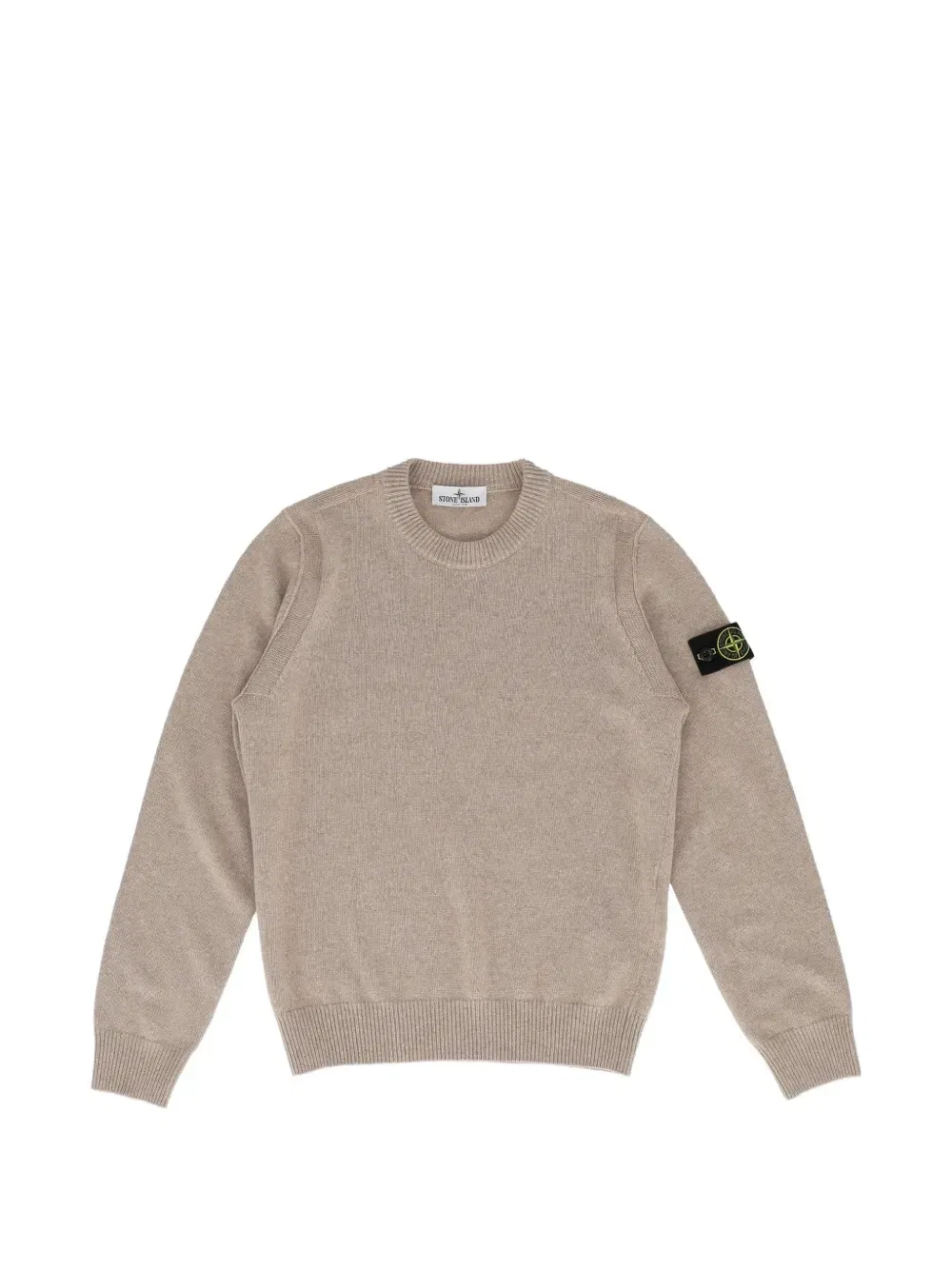 Свитер с логотипом-нашивкой Stone Island Junior, бежевый