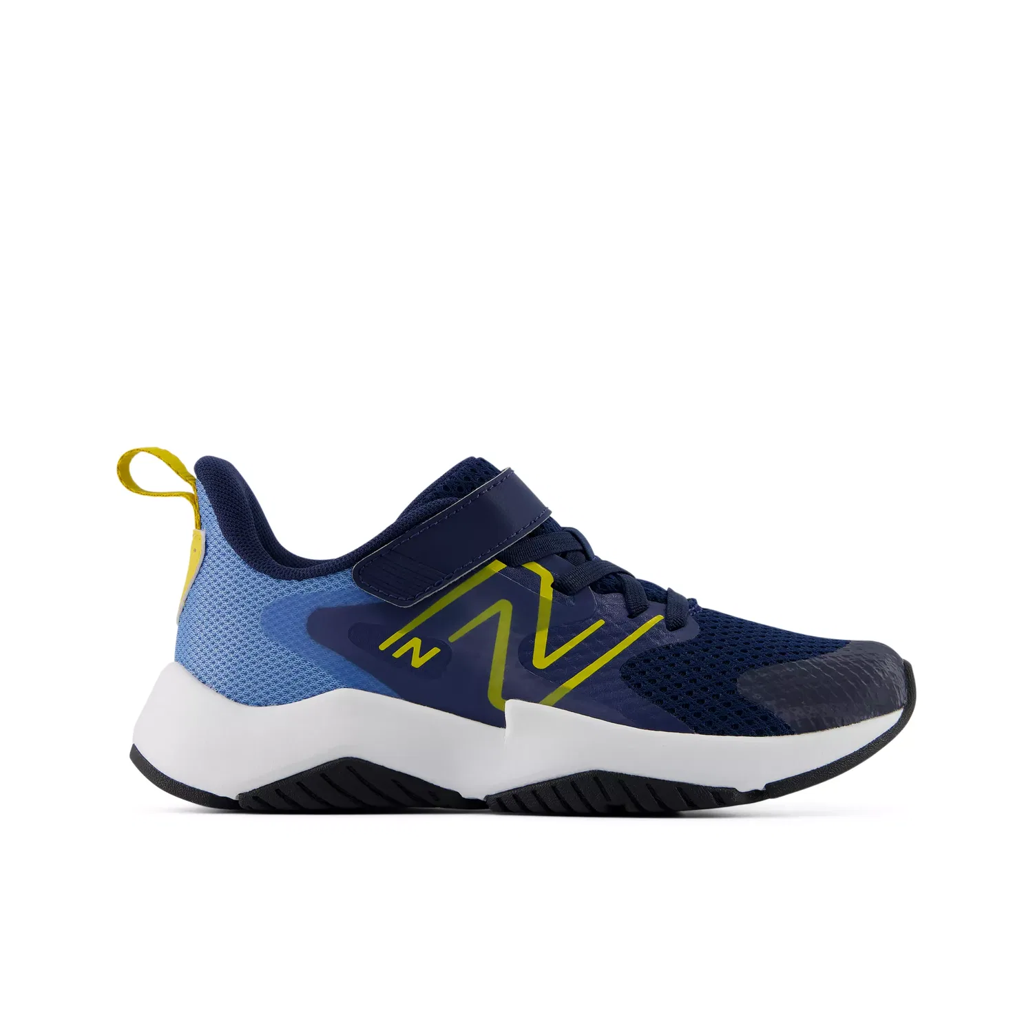 Детские кроссовки легкие дышащие RAV v2 Hook & Loop New Balance, Analog Blue With Nb Navy And Mars Yellow