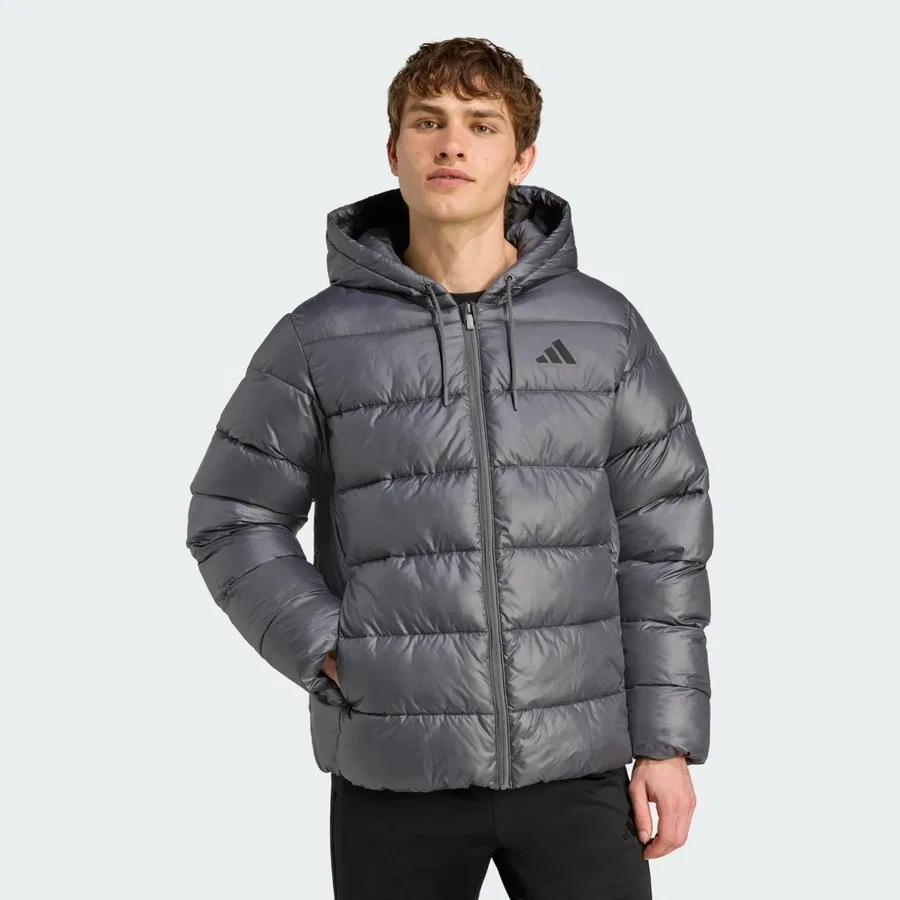Куртка-пуховик с капюшоном Sportswear Essentials CLIMAWARM Synthetic Down Puffer Hooded Jackets adidas, Черный
