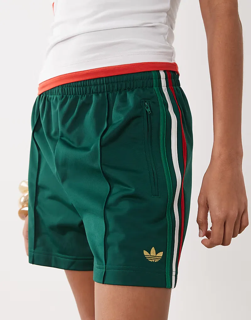 Шорты Adidas Originals Firebird темно-зеленый и, красный — фото 4