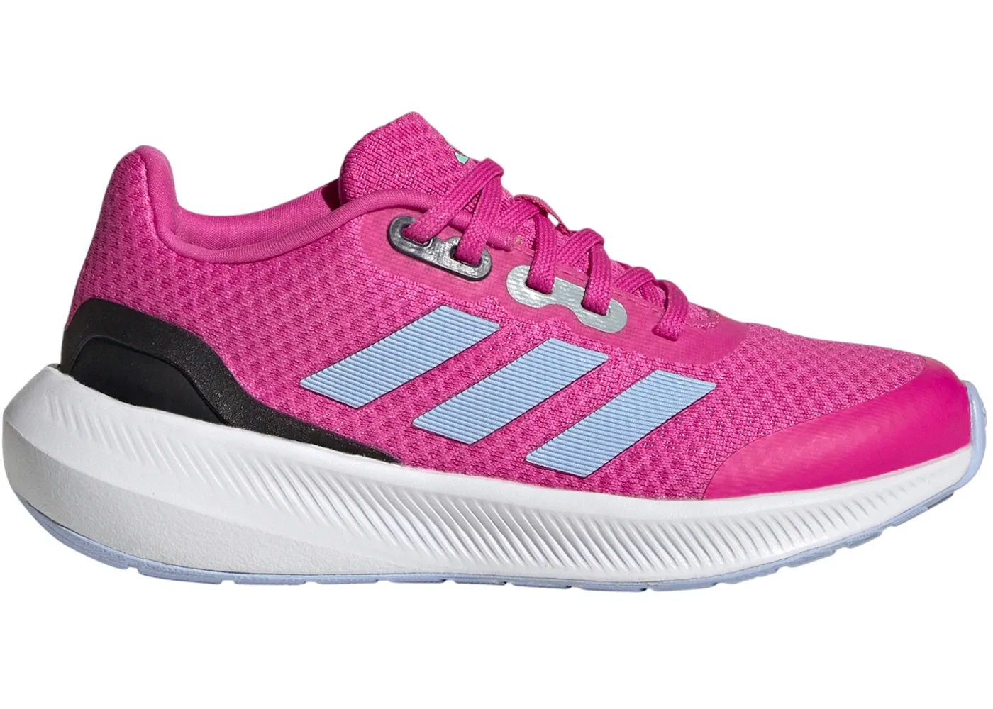 Детские кроссовки для девочек с шнуровкой Adidas Falcon 3, Lucid Fuchsia/Blue Dawn/Core Black
