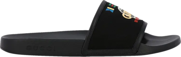 

Сандалии Gucci Slide Worldwide Flag - Black, черный