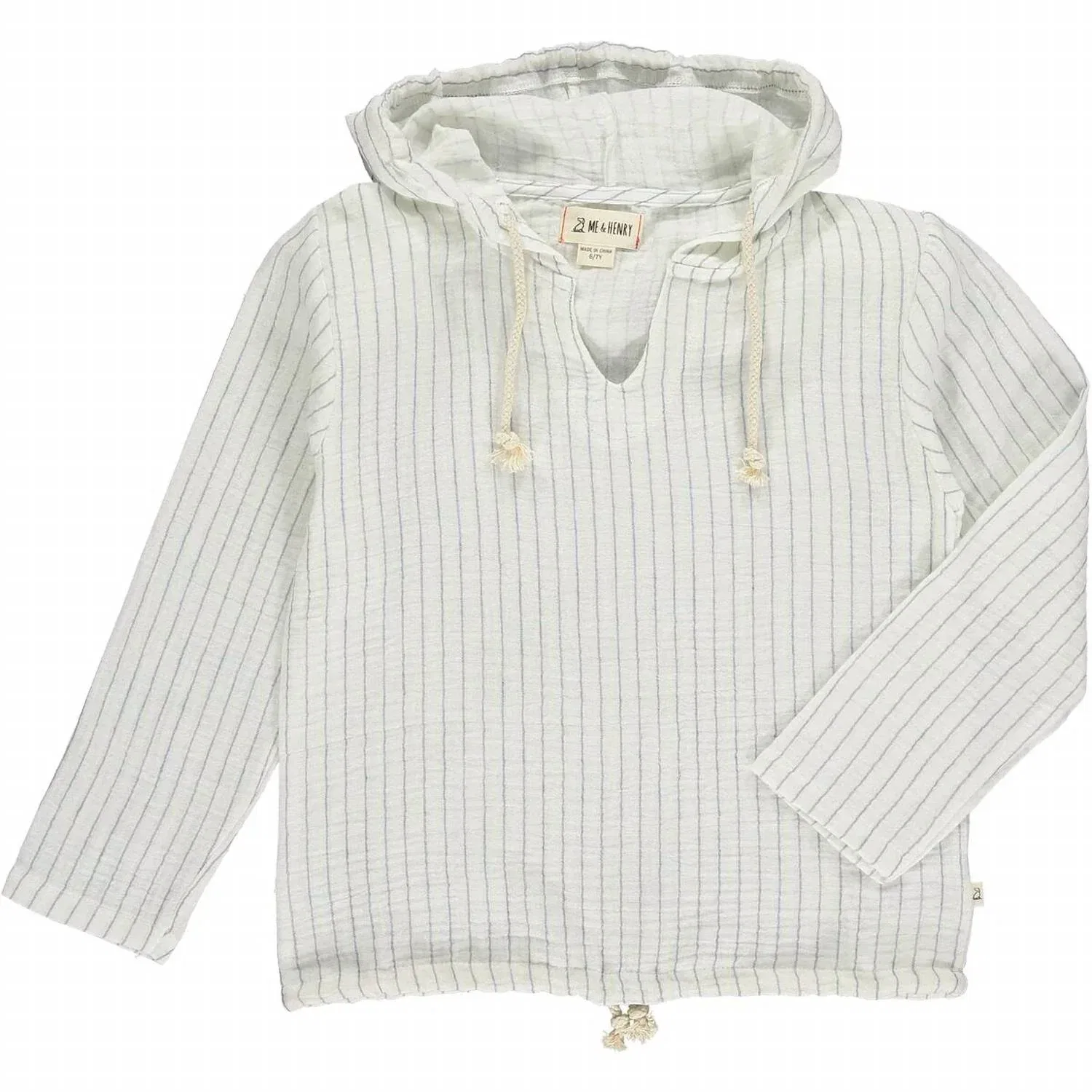 Детское худи для мальчиков с капюшоном из марли St. Ives ME & HENRY, White Stripe