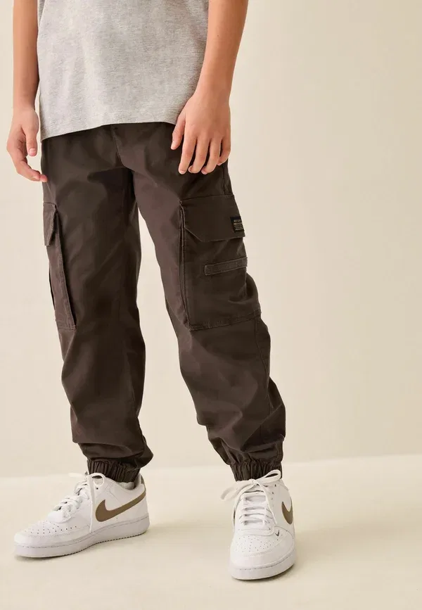 Брюки из хлопка с эластаном Cargo trousers Next, brown, коричневый — фото 2