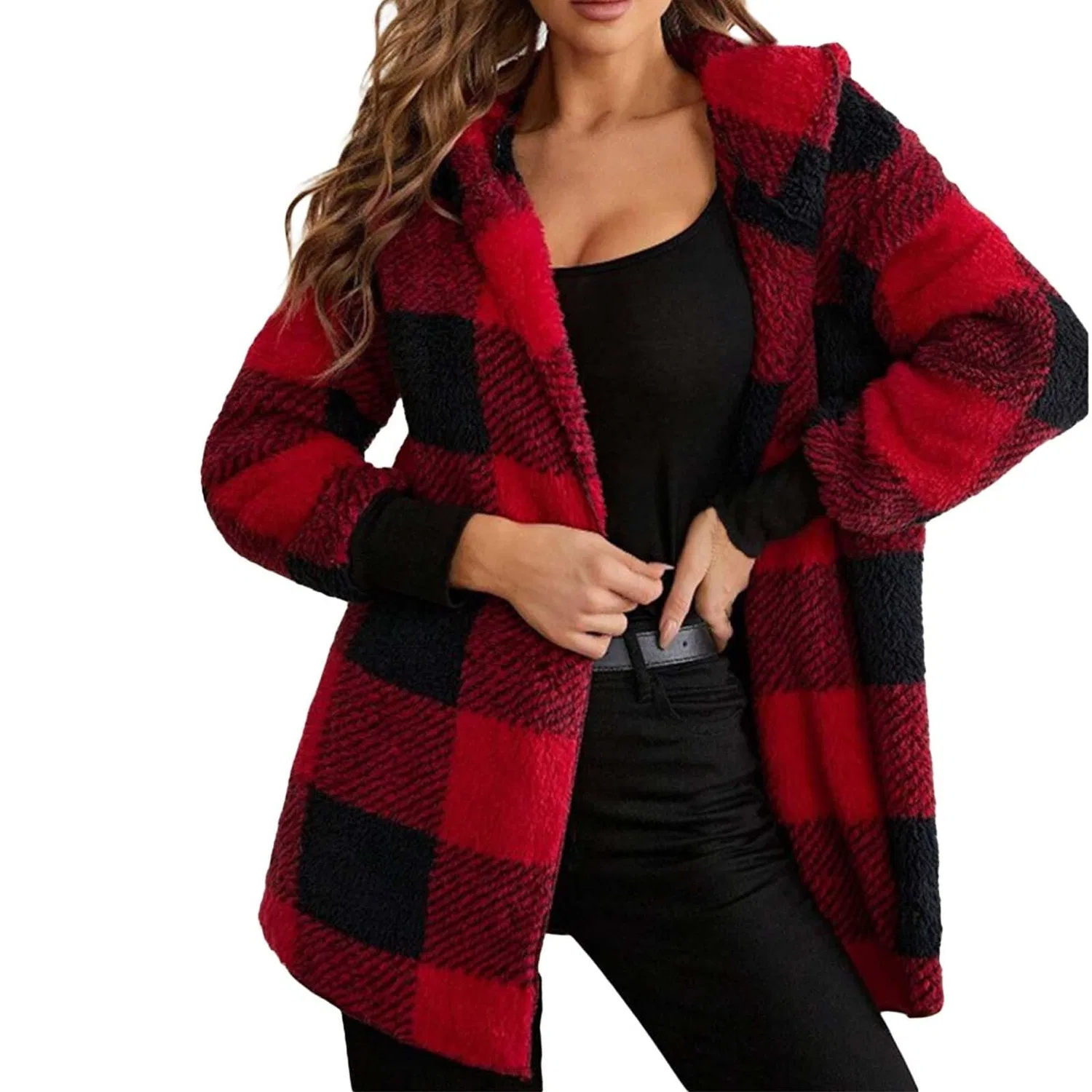 Женское зимнее пальто с капюшоном и принтом Scottish Outerwear, Rosso