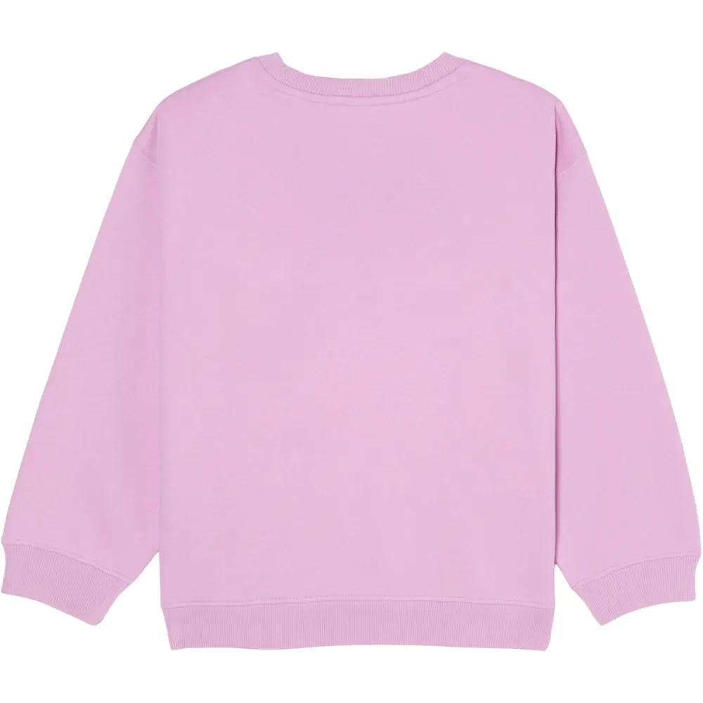 Детский свитшот для девочек с принтом Roxy Morninghike BRG, Pink — фото 2