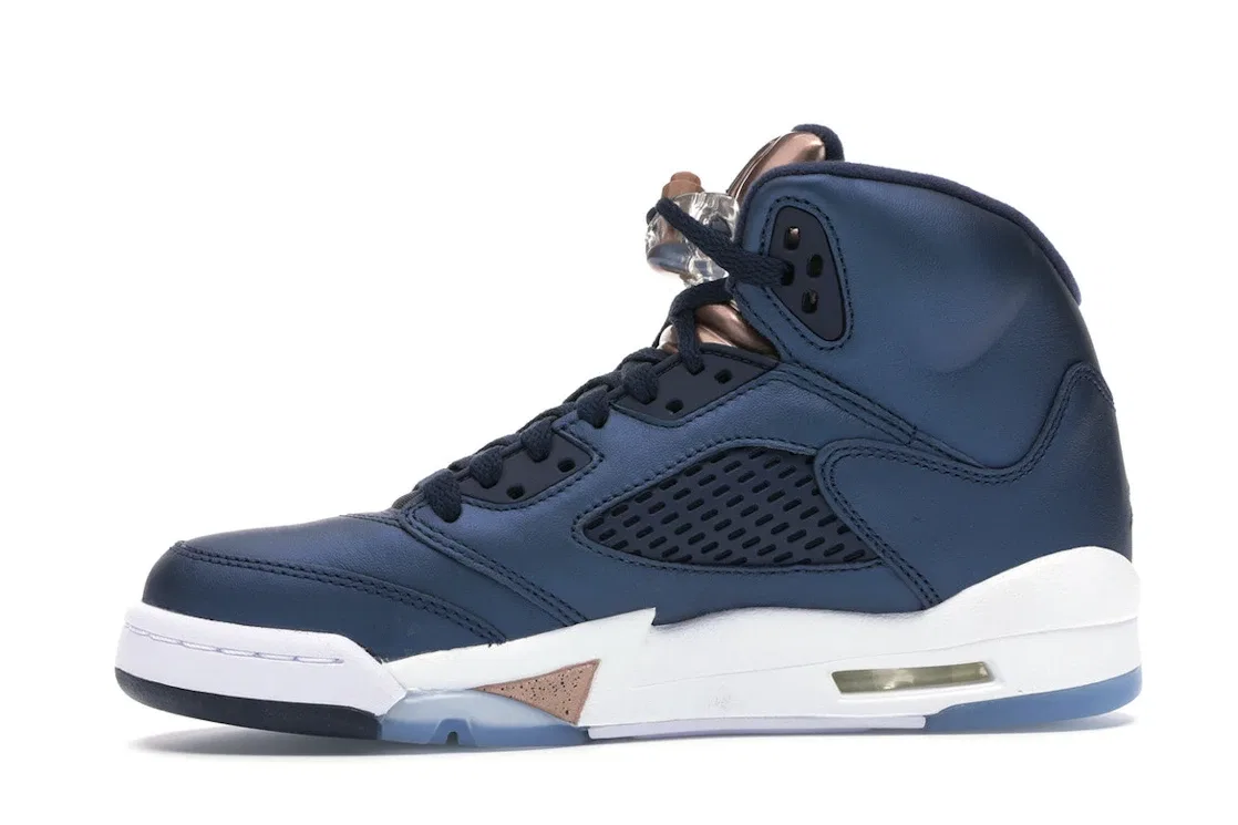 Детские кроссовки Lifestyle Jordan 5 Retro, Obsidian/White-Metallic Red Bronze-Bright Grape — фото 3