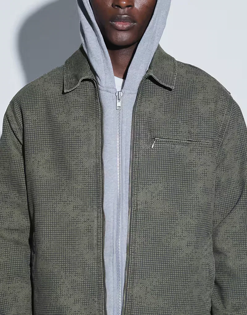 Джинсовая куртка Levi's Cristobal Printed Harrington Jacket хаки — фото 3