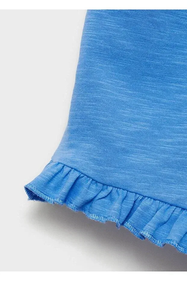 Детские шорты для девочек хлопковые Mango Kids, Blue — фото 4