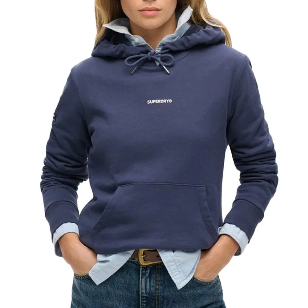 Женское худи с капюшоном и кенгуру карманом Superdry, Navyblau
