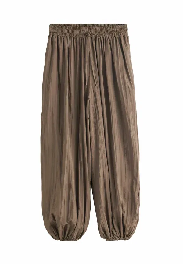 Брюки из вискозы с нейлоном Tall fit - crushed balloon leg trousers Next, chocolate brown, коричневый/шоколадный — фото 4