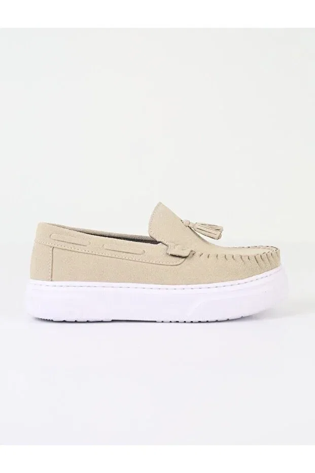 Детские лоферы на платформе для мальчиков, классические, Sirri, Beige — фото 3