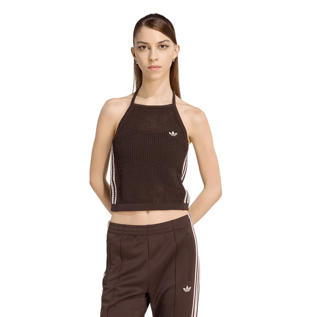 Женский топ Crochet Adidas, цвет Aurora Coffee