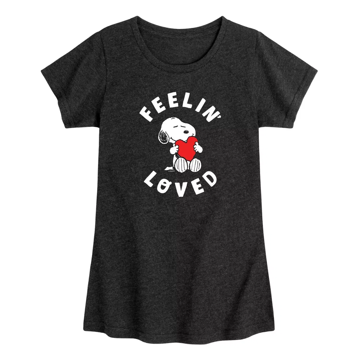 Детское платье для девочек с принтом Feelin' Loved Peanuts, Heather Black