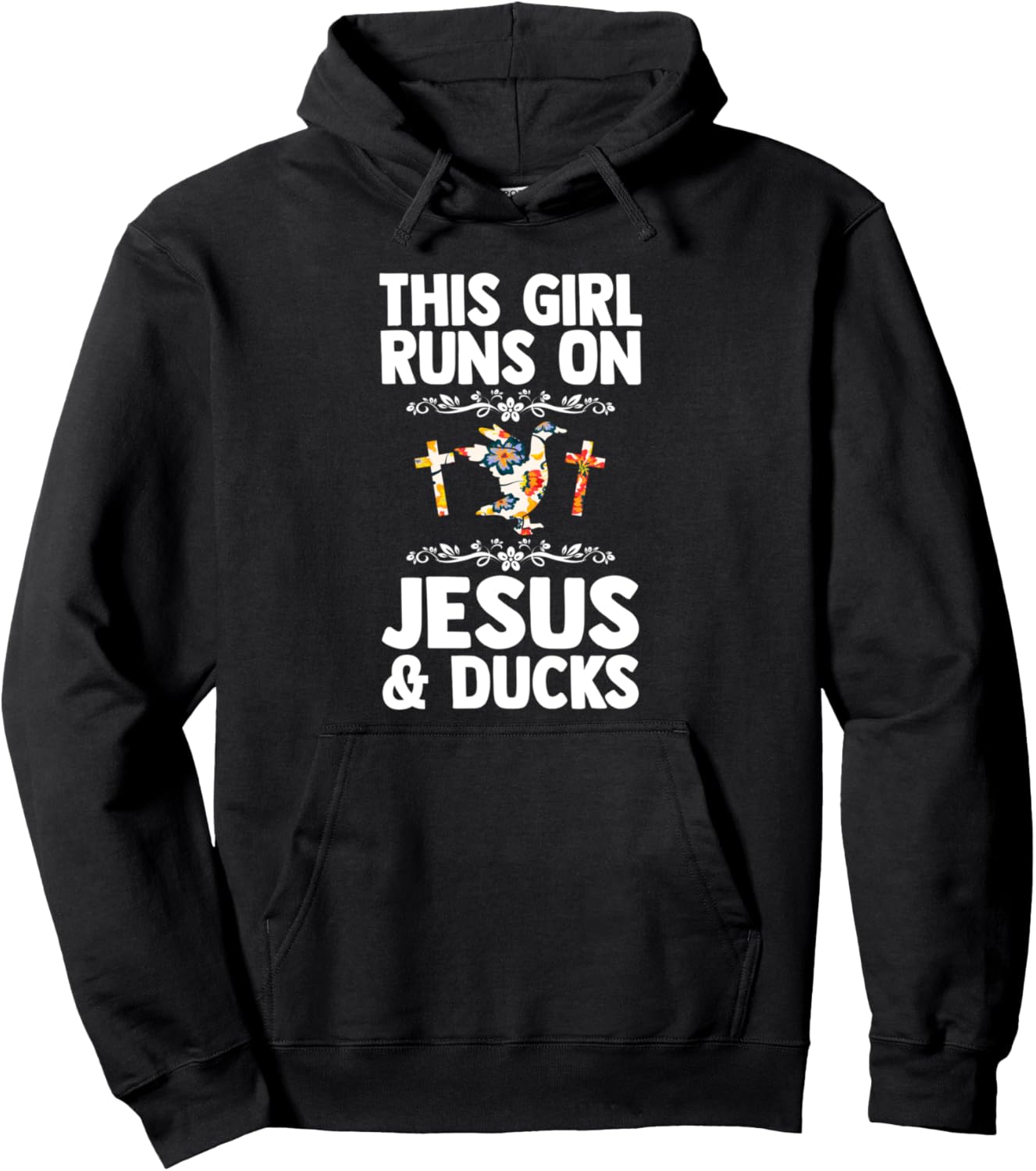 

Толстовка, Эта девушка живет по Иисусу и толстовке Duck Duck Jesus & Bible Gift, черный