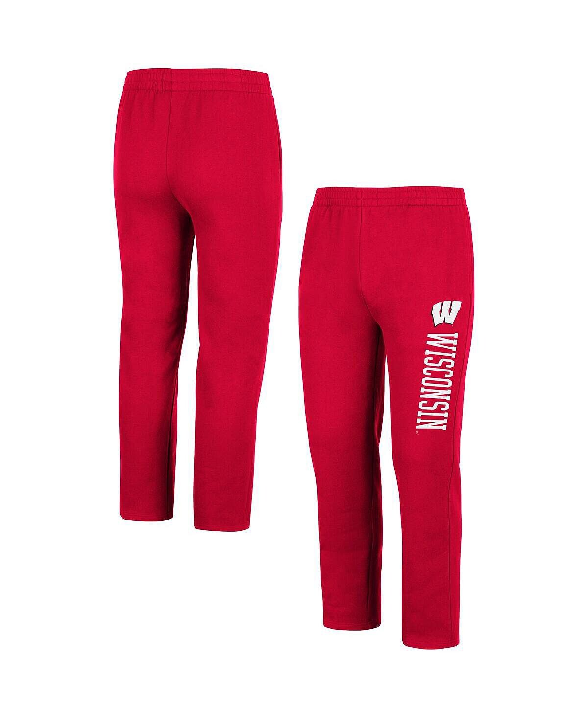 

Мужские красные флисовые брюки wisconsin badgers Colosseum, красный