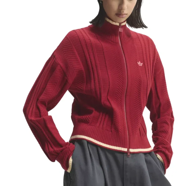 Женская куртка Cable Knit Firebird Track Top Asia SIzing 'Team Victory Red' adidas, Team Victory Red — фото 3