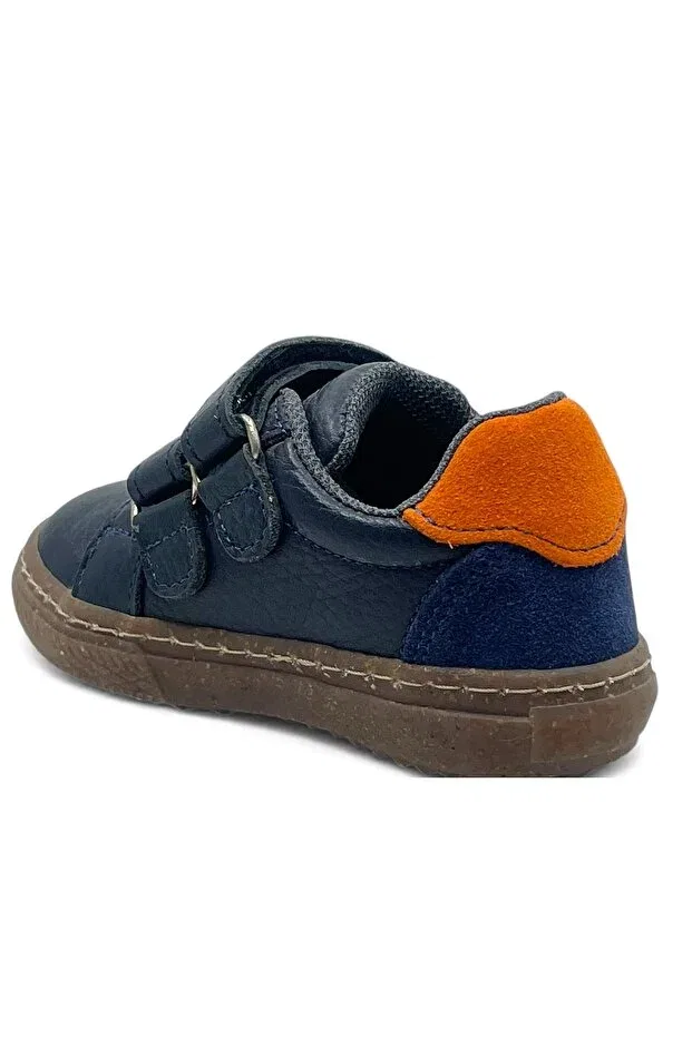 Детские кожаные кроссовки для девочек с принтом Sirius Merli&Rose, Navy Blue — фото 3