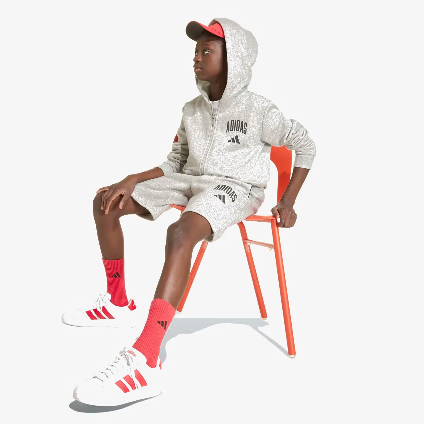 Худи с принтом Seasonals Collegiate Typography Adidas, серый — фото 4