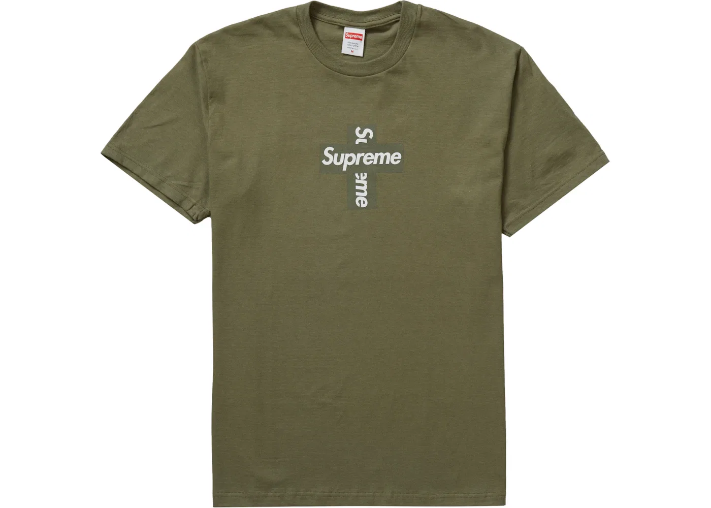 Мужская футболка с принтом Cross Box Logo Supreme, Light Olive