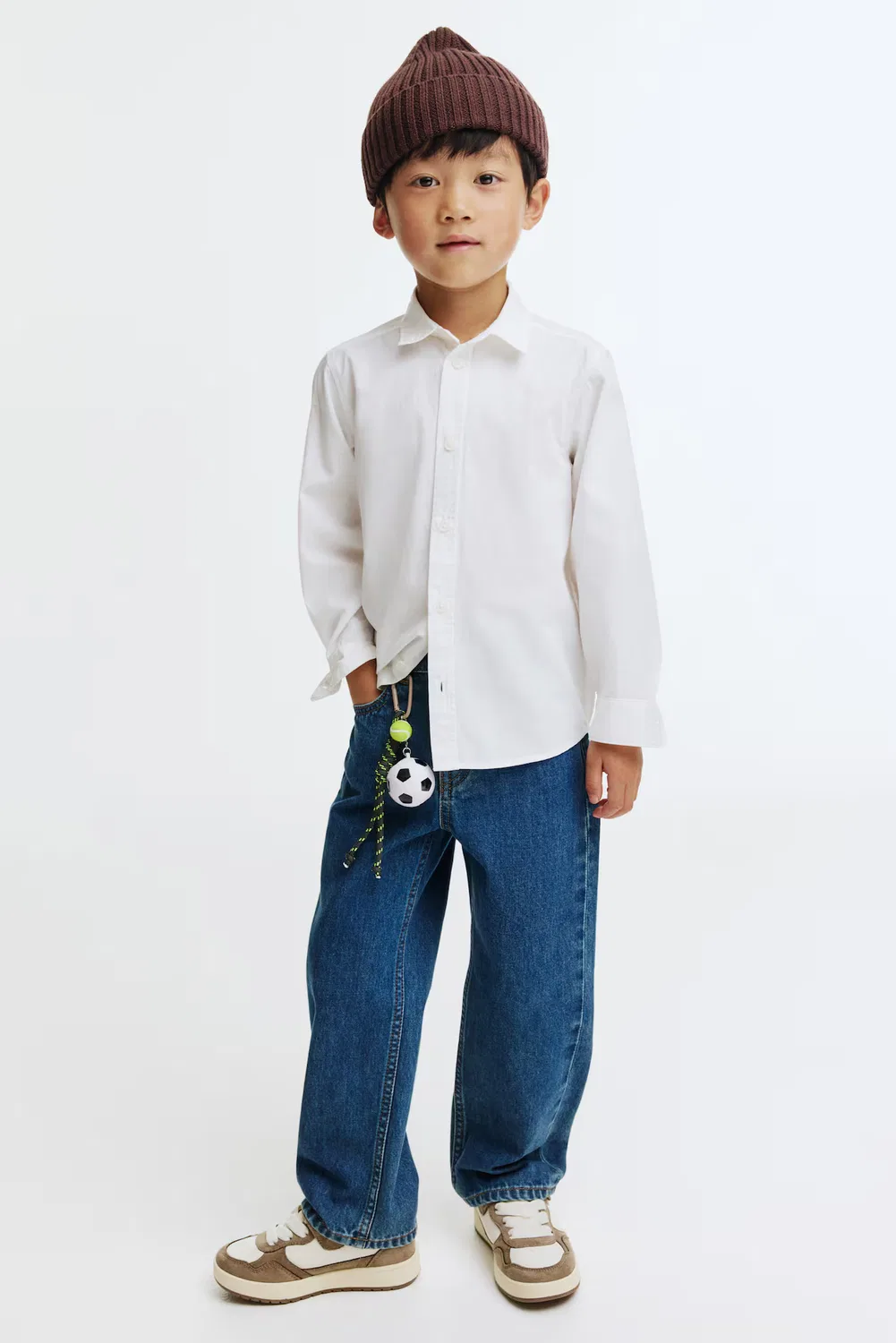 Хлопковая рубашка H&M, Weiß