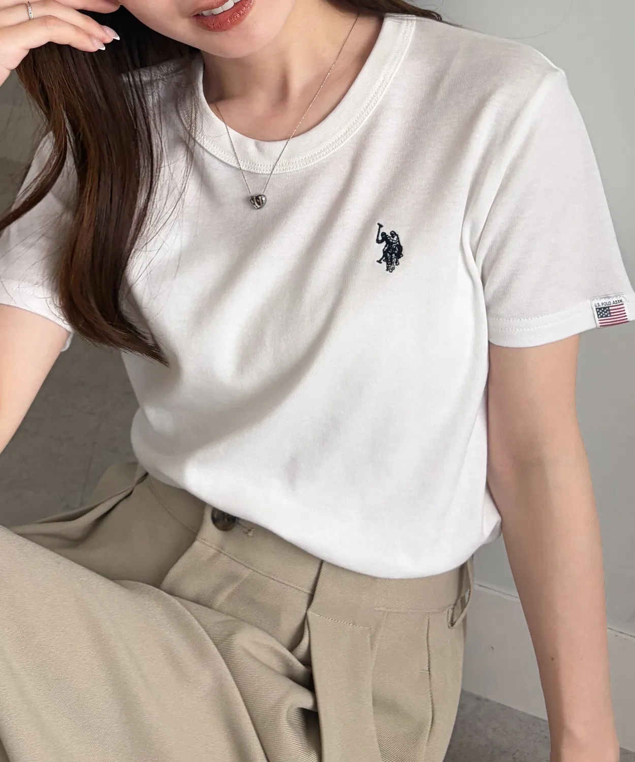 Женская футболка с длинным рукавомбез принта U.S. POLO ASSN., Pink — фото 2