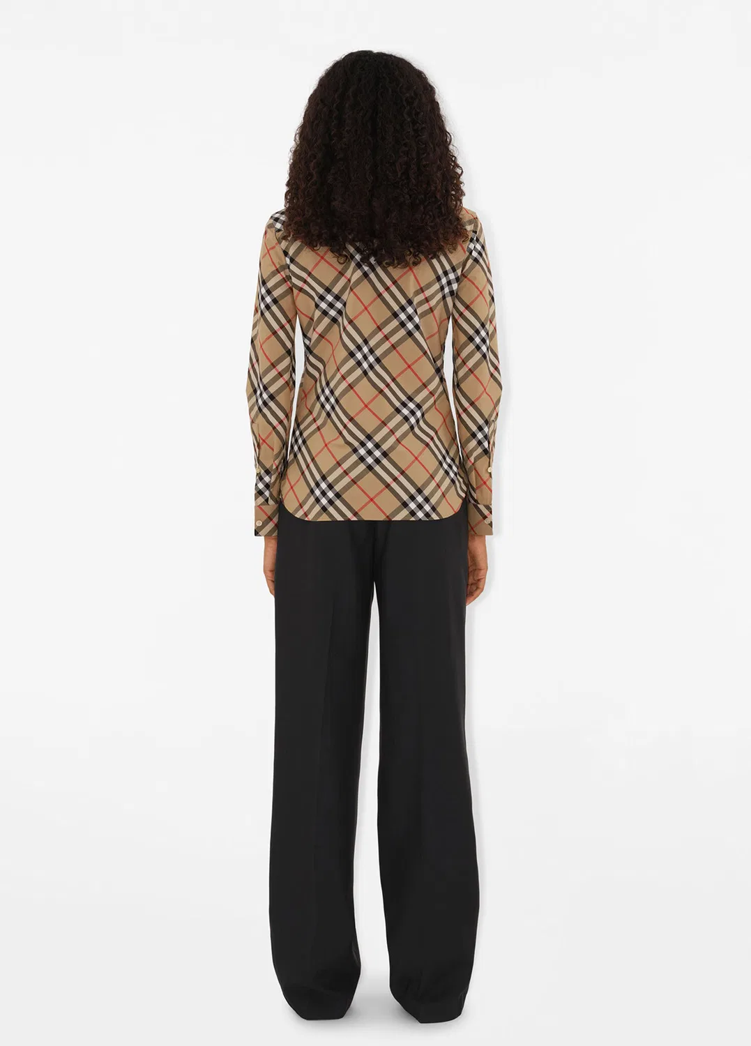 Рубашка Burberry, женская, Slim Fit Check, бежевый — фото 4