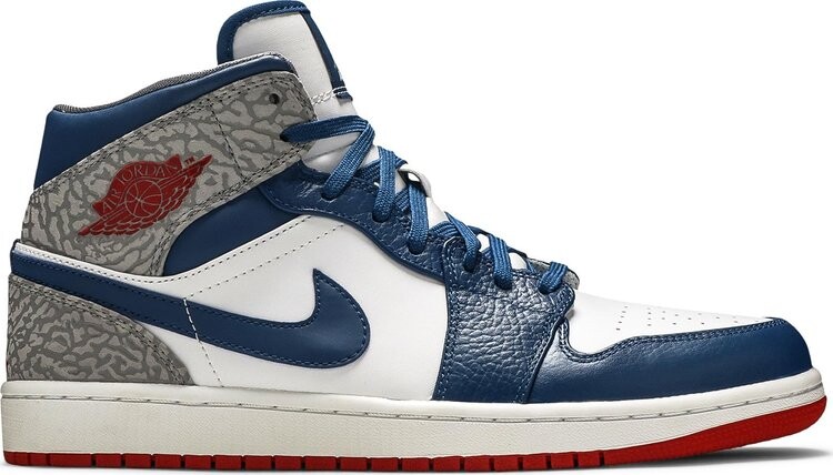 

Кроссовки Air Jordan 1 Mid True Blue, белый, Белый;серый, Кроссовки Air Jordan 1 Mid True Blue, белый