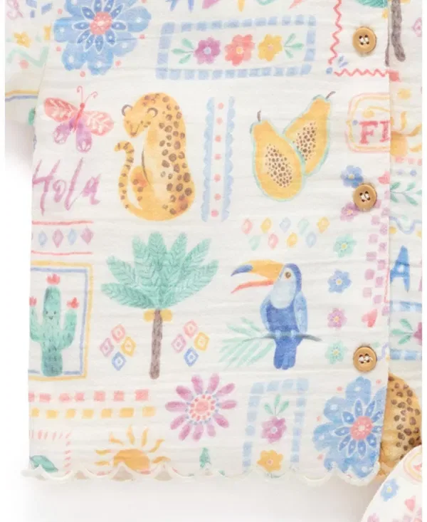Детский комплект для новорожденных с принтом Postcard Set Purebaby, Postcard Print — фото 4