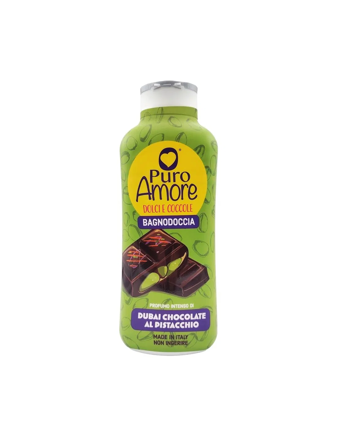 Гель для душа Puro Amore Dolci e Coccole, Dubai Chocolate with Pistachio, 650 мл, Beni Culinari, набор 8 шт