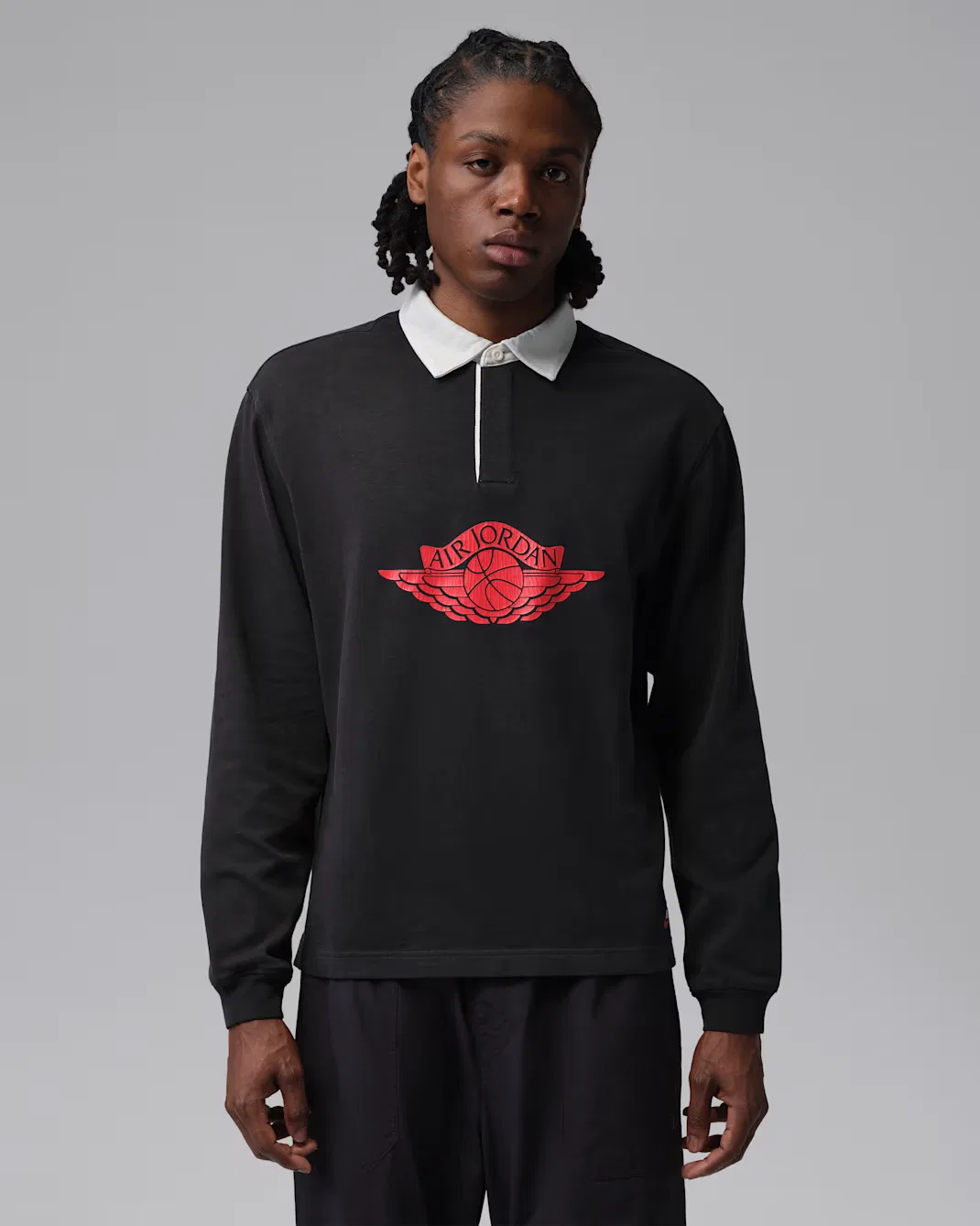 Мужская футболка для регби Jordan Flight Essentials, Black/University Red/University Red
