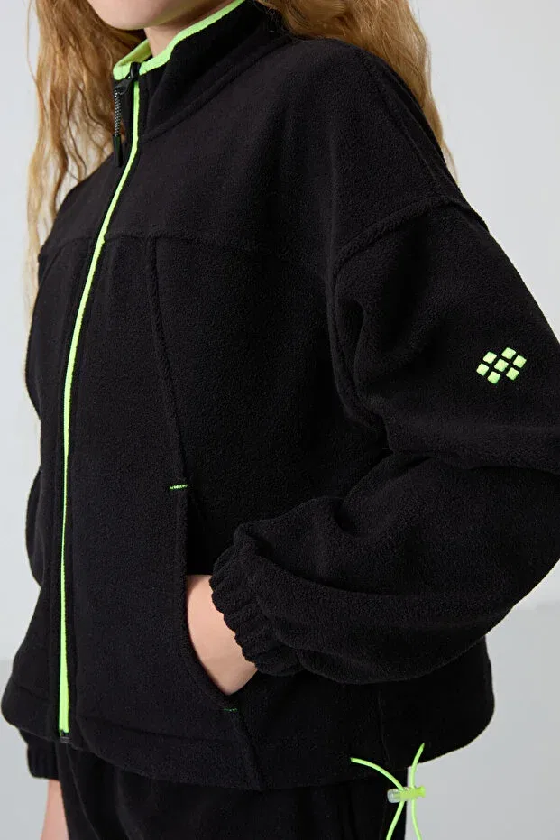 Детские свитшот для девочек с принтом Tommy Life, Black — фото 3
