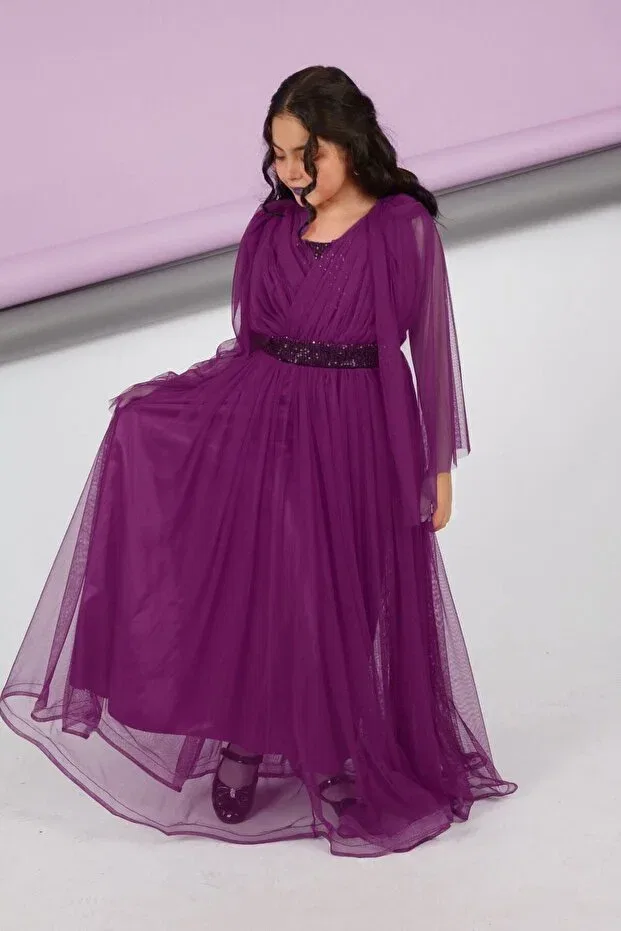 Детское платье для девочек кружевное Asortik Kids, Purple — фото 2