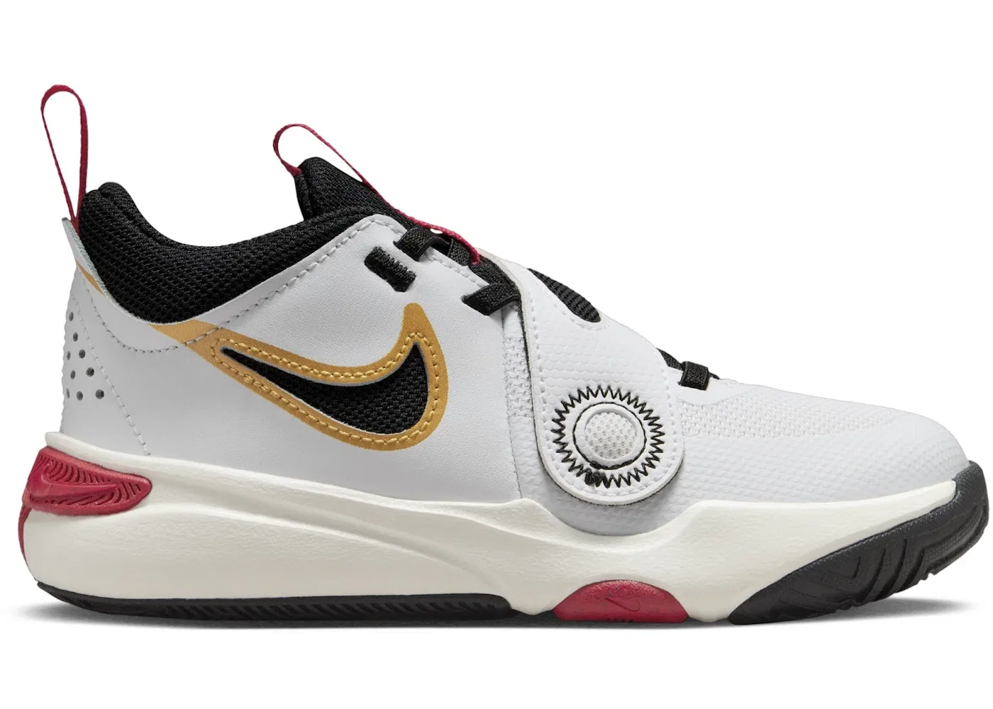 Детские кроссовки для активного спорта Nike Team Hustle D 11 Nike, White/Metallic Gold/University Red/Black