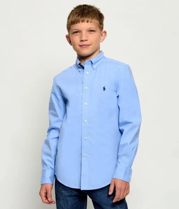 Детская рубашка с длинным рукавом Polo Ralph Lauren, синий