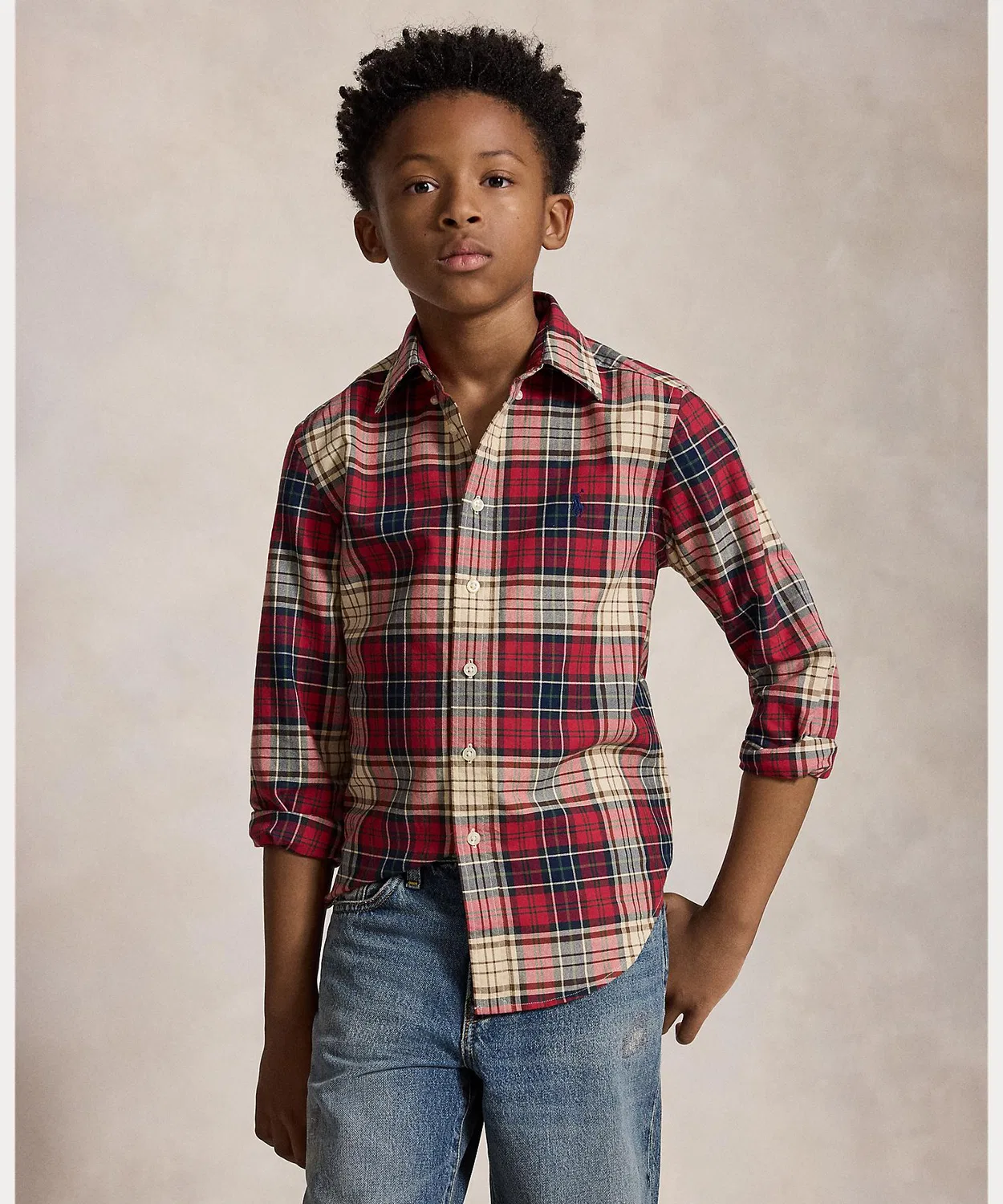 Детская рубашка для мальчиков с длинным рукавомSchool POLO RALPH LAUREN CHILDRENSWEAR, Multi