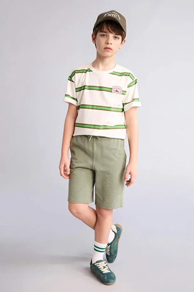 Детские шорты для мальчиков хлопковые Regular fit piqué shorts b5925a826sm Defacto, Khaki