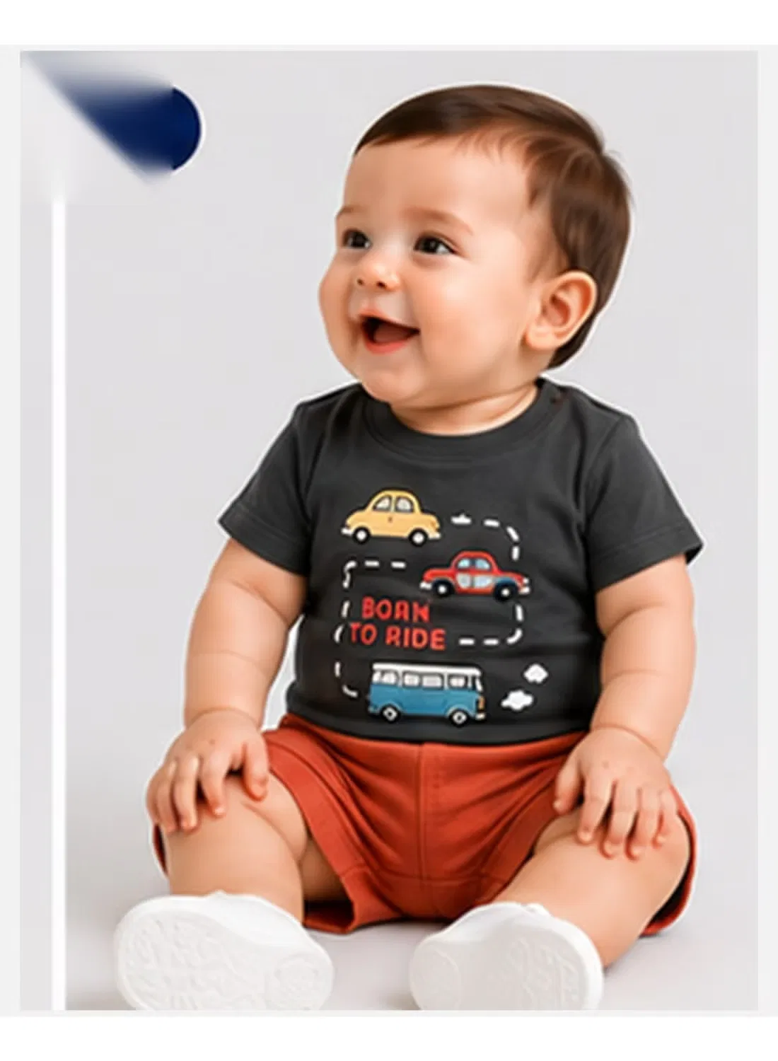 Комплект футболка и шорты с графическим принтом Born to Ride Nuego, серый — фото 3