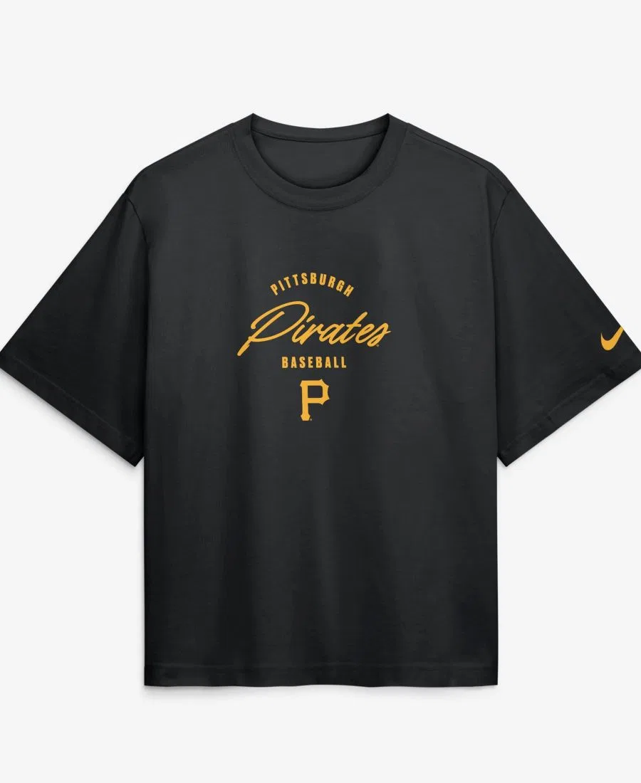 Женская черная футболка Paul Skenes Pittsburgh Pirates Premium Essentials Boxy с фамилией и номером Nike, Black — фото 3