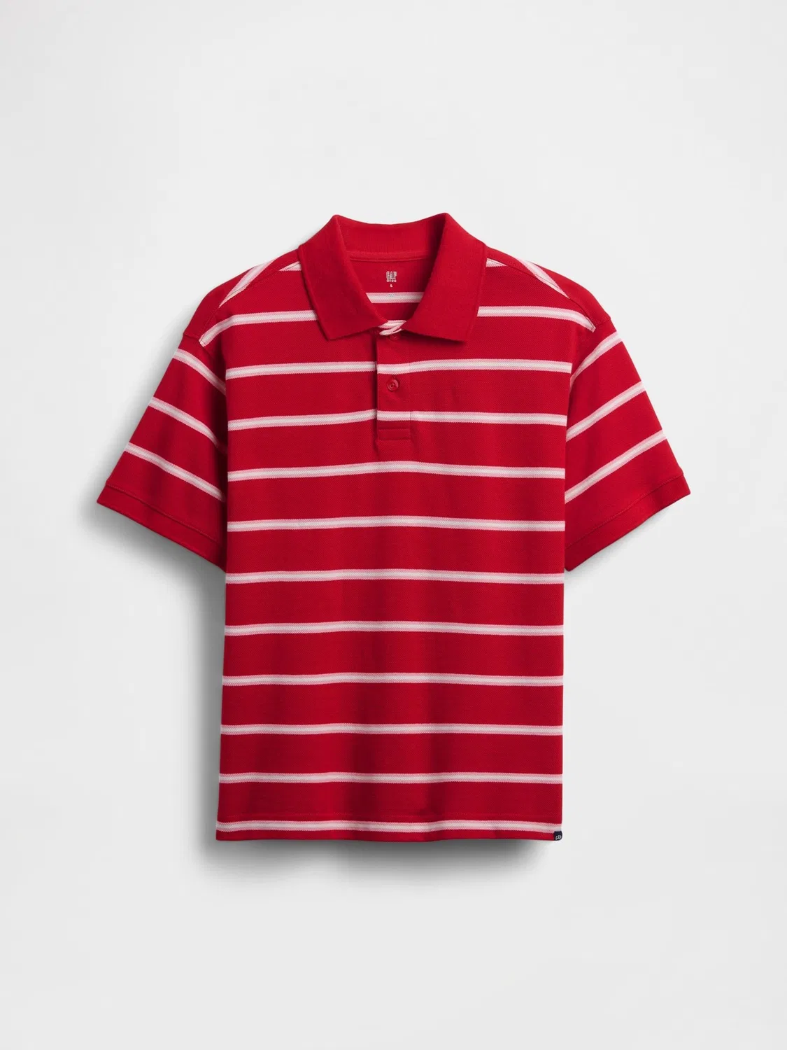 Поло Gap Red Relaxed Pique Polo Shirt, красный — фото 2