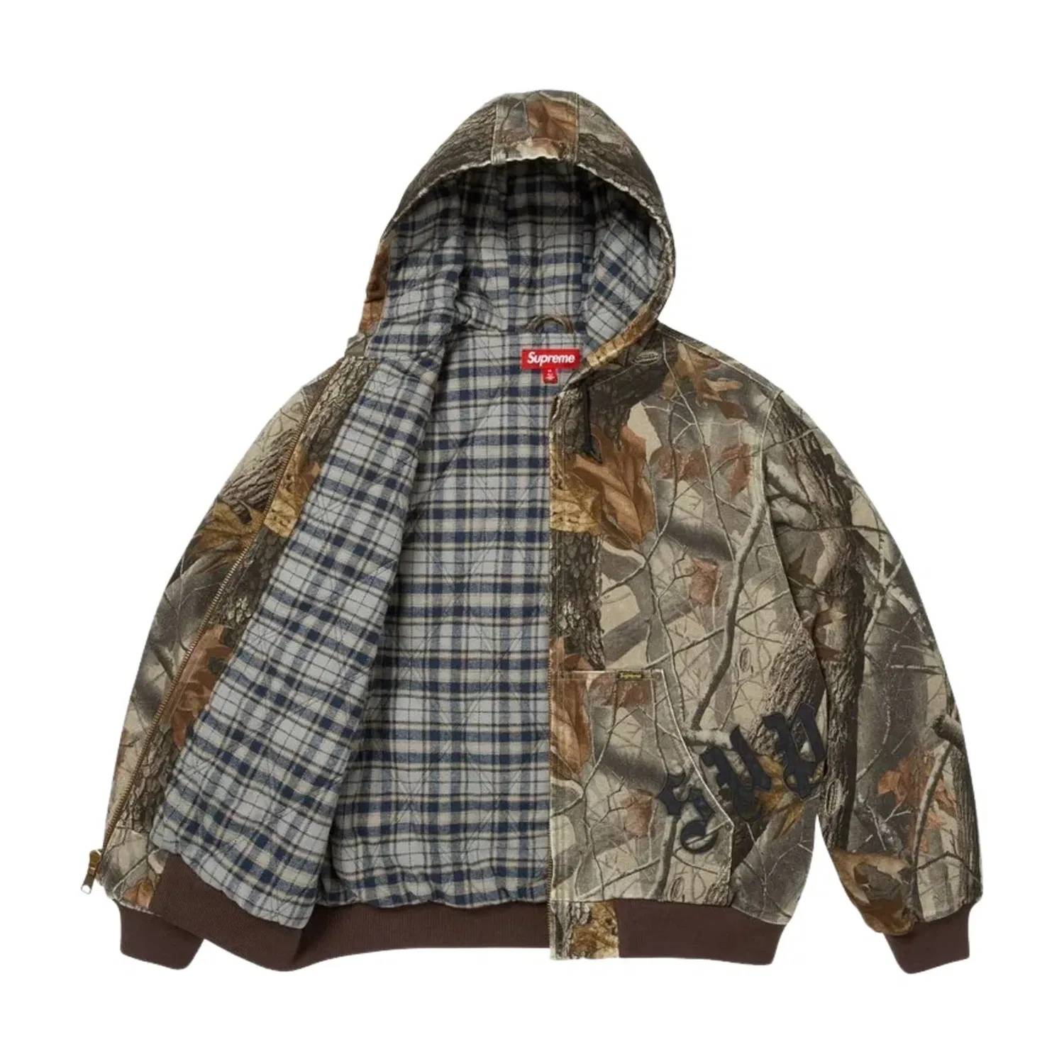 Мужская куртка FW26 Leather Applique Hooded Work Jacket 'Realtree Hardwoods Camo' Supreme, Realtree Hardwoods Camo — фото 3