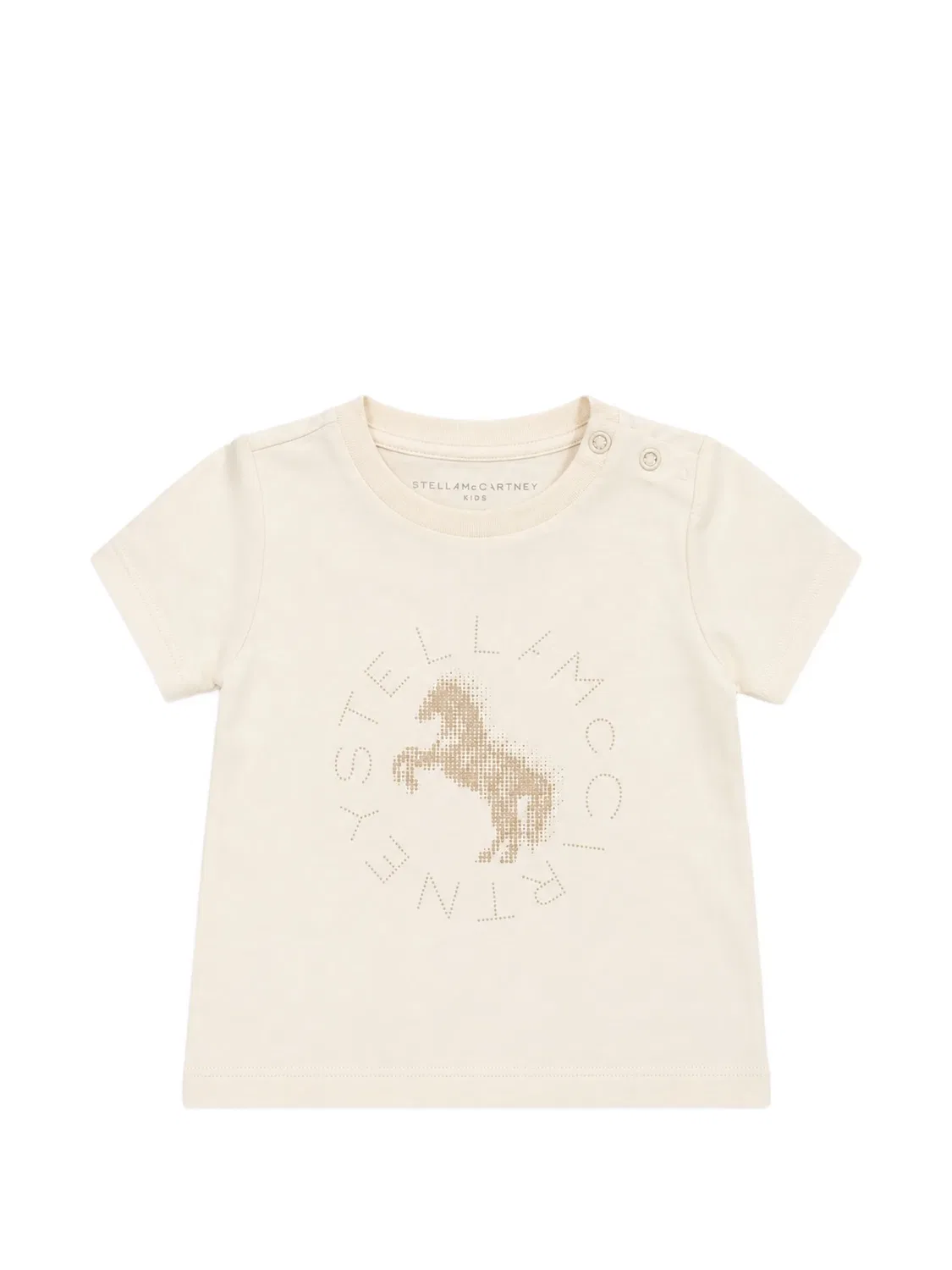 Футболка с принтом и логотипом Stella Mccartney Kids, нейтральные цвета