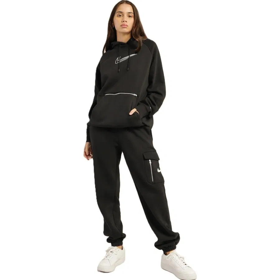 Женский худи оверсайз с капюшоном Nike Sportswear Oversized Dance, Черный — фото 4