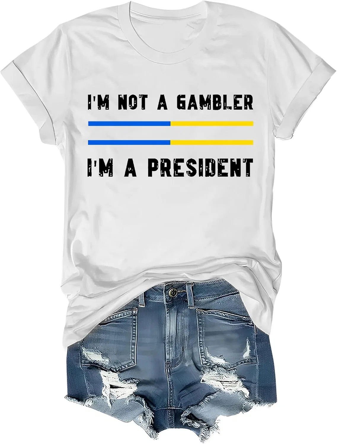 Женская футболка с принтом Letter Print Generic, White