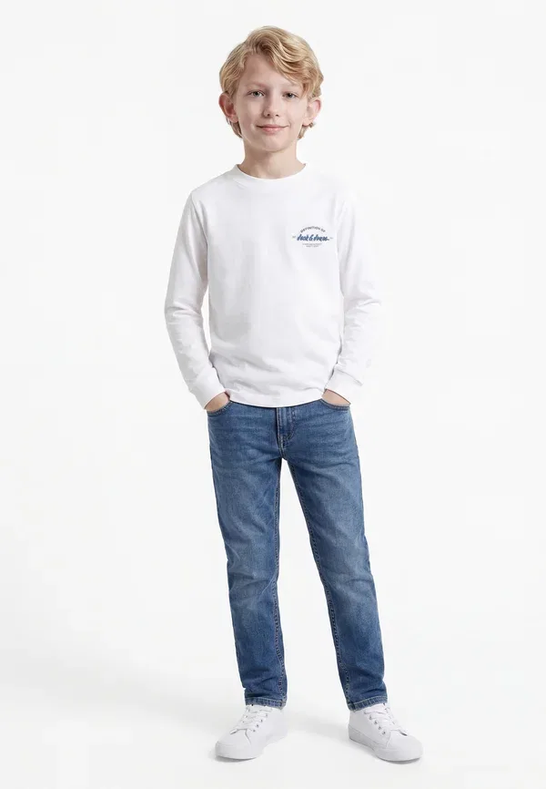 Комплект из двух футболок Jjbrandon с круглым вырезом и длинными рукавами Jack & Jones Junior, белый/небесно-голубой