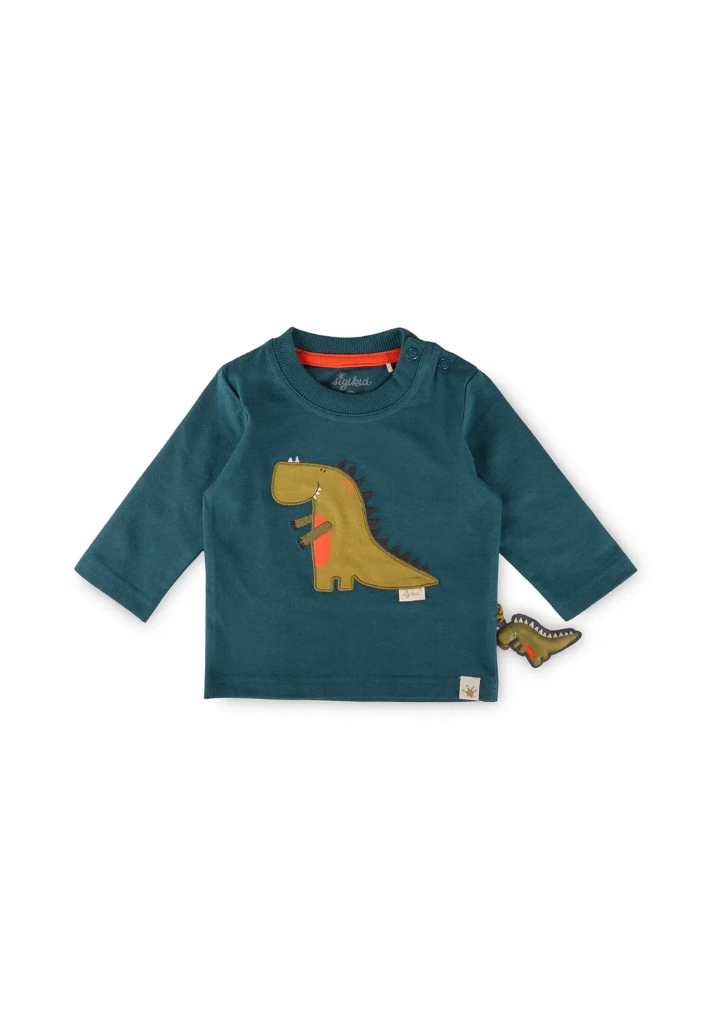 Футболка Langarmshirt с длинными рукавами, с рисунком динозавров Sigikid, Blau