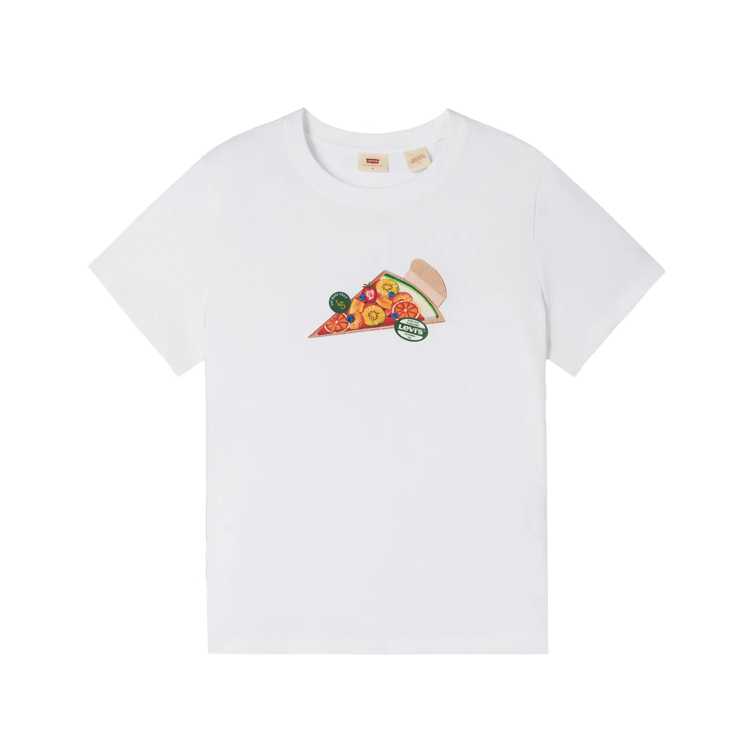 Женская футболка с принтом Pizza Levis, White