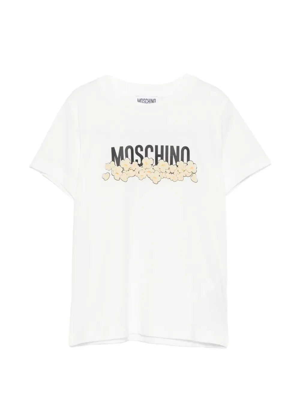 Футболка с логотипом и принтом из попкорна Moschino Kids, белый