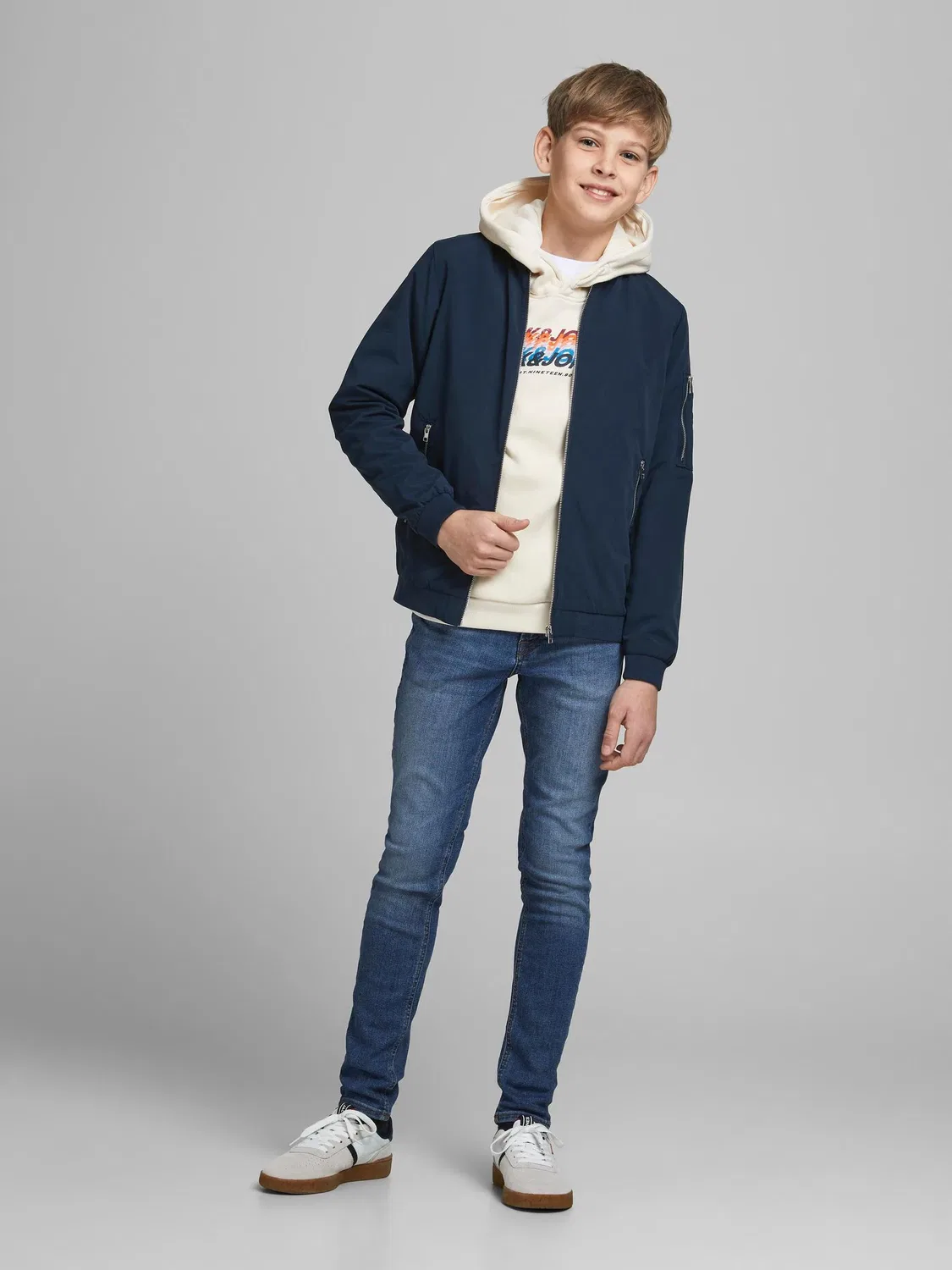 Бомбер JACK & JONES JUNIOR, темно-синий — фото 3