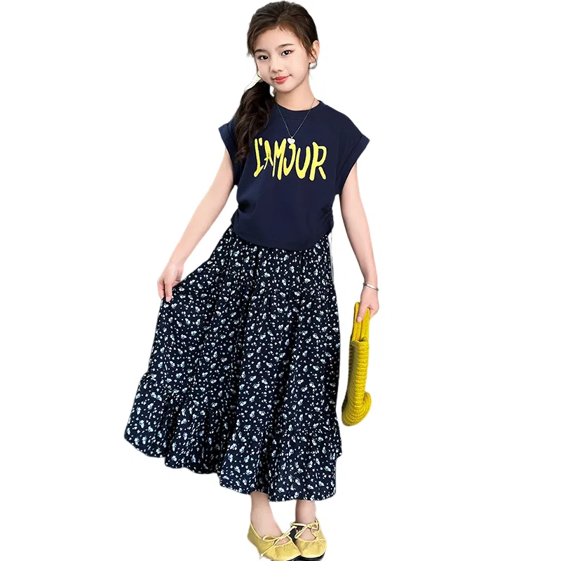 Детский комплект из топа и юбки Lanza, Navy Blue